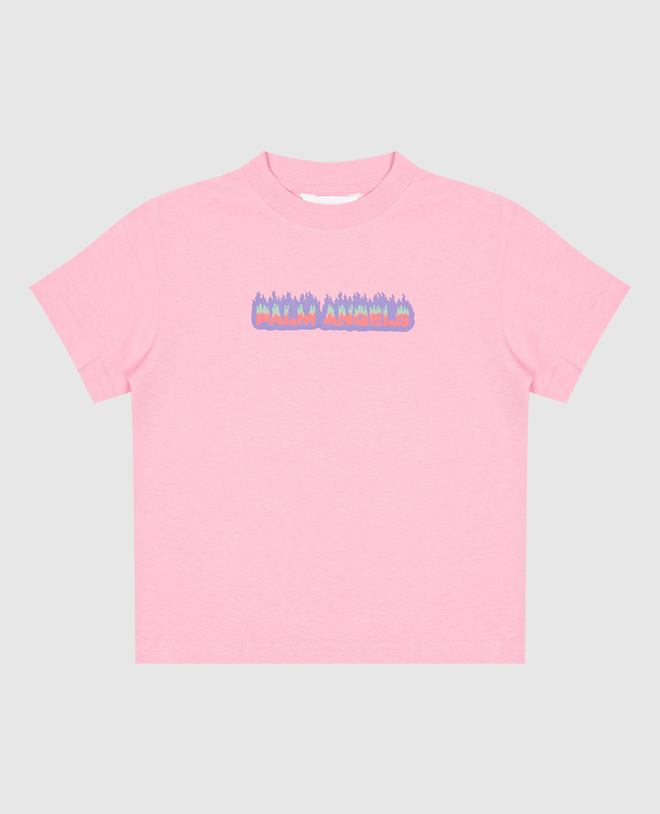Children's pink t-shirt with Flame logo print