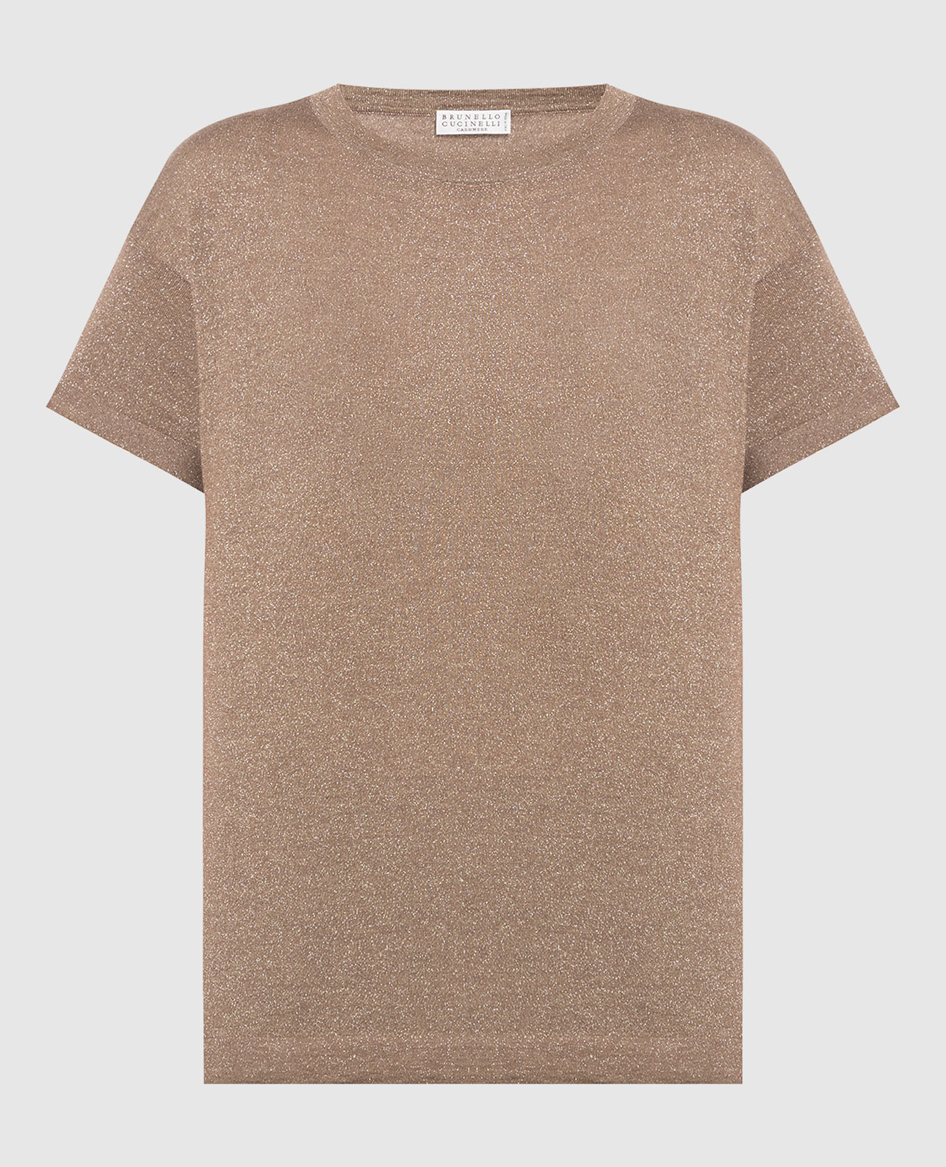 Brown t-shirt with lurex