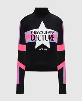 Versace Jeans Couture Чорний гольф з логотипом 75HAFM52CM30H