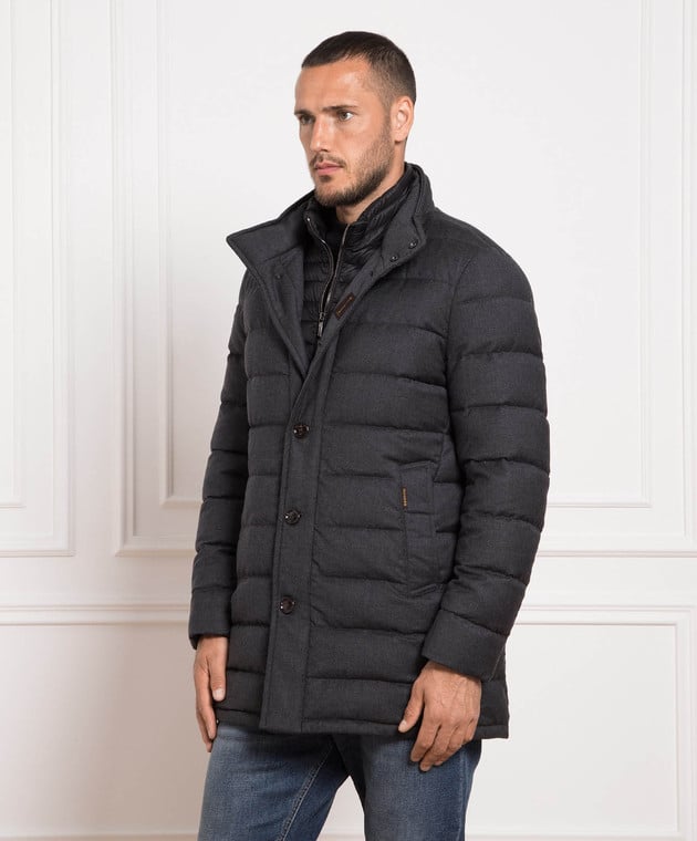 MooRER Gray down jacket made of wool and cashmere CALEGARIL image 3