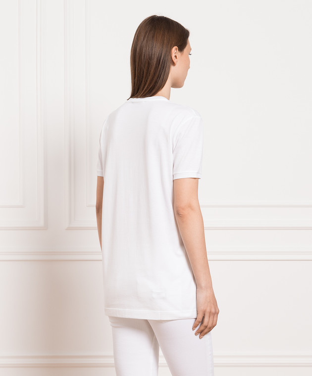 Dolce&Gabbana White t-shirt with branded print F8K74ZHH7NL image 4