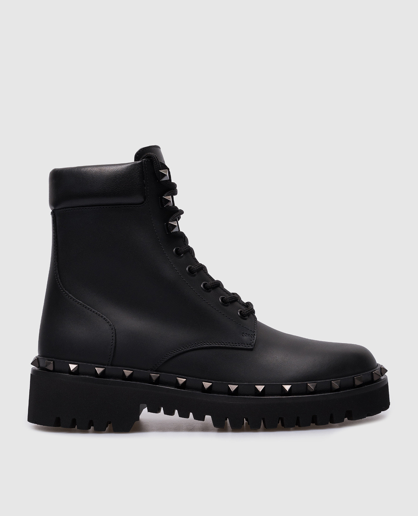 

Черные кожаные ботинки Rockstud, Черный, Ботинки