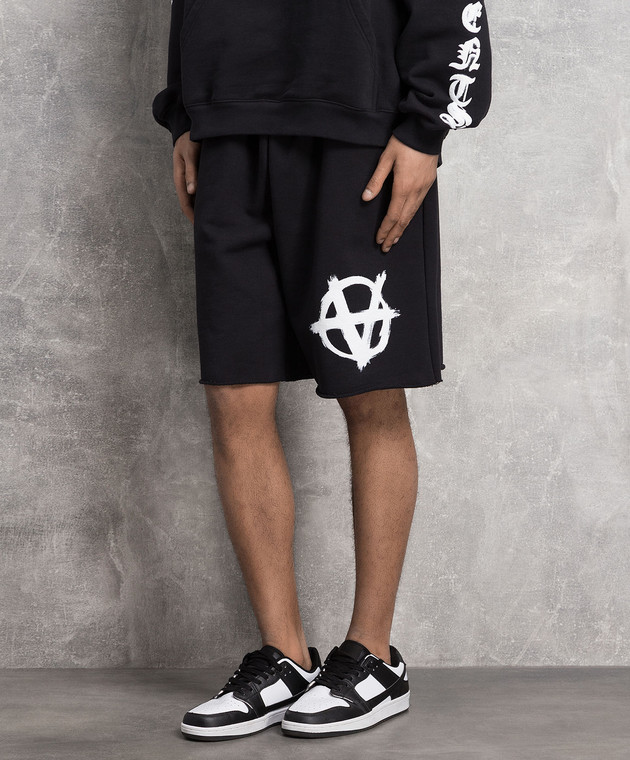 Vetements Черные шорты с логотипом UE63SP261B изображение 3