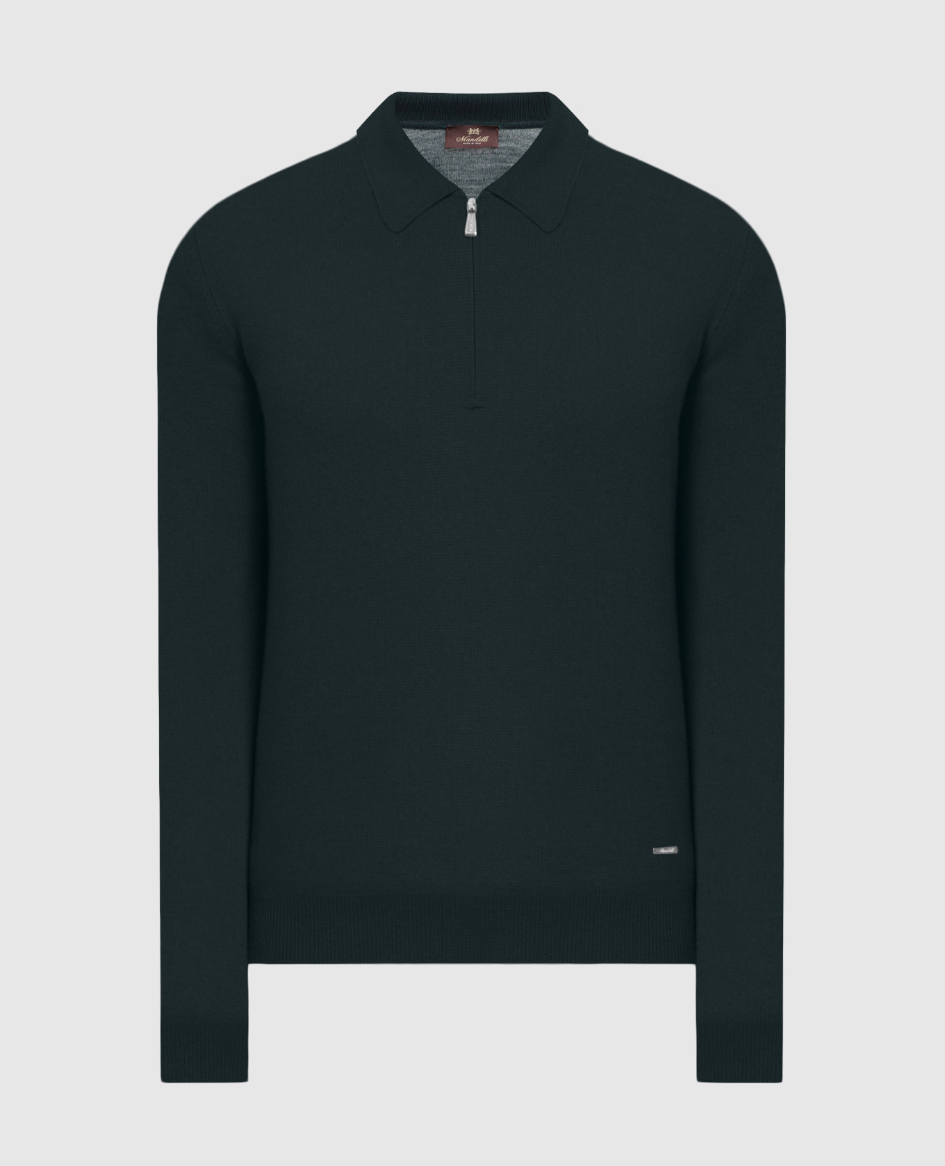 

Темно-зеленое поло из шерсти, Зеленый, Поло