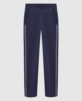 Bertolo Cashmere Темно-синие спортивные брюки с лампасами 902203002055