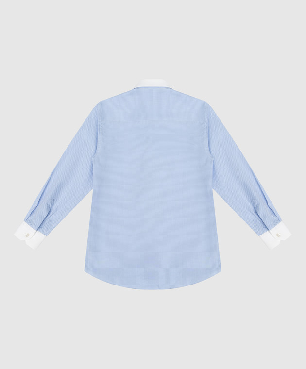 Stefano Ricci Дитяча блакитна сорочка в клітку YC002316LJ1618 зображення 2