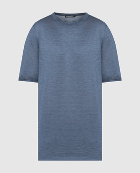 Dolce&Gabbana Синя футболка із шовку G8FW9TFU75F