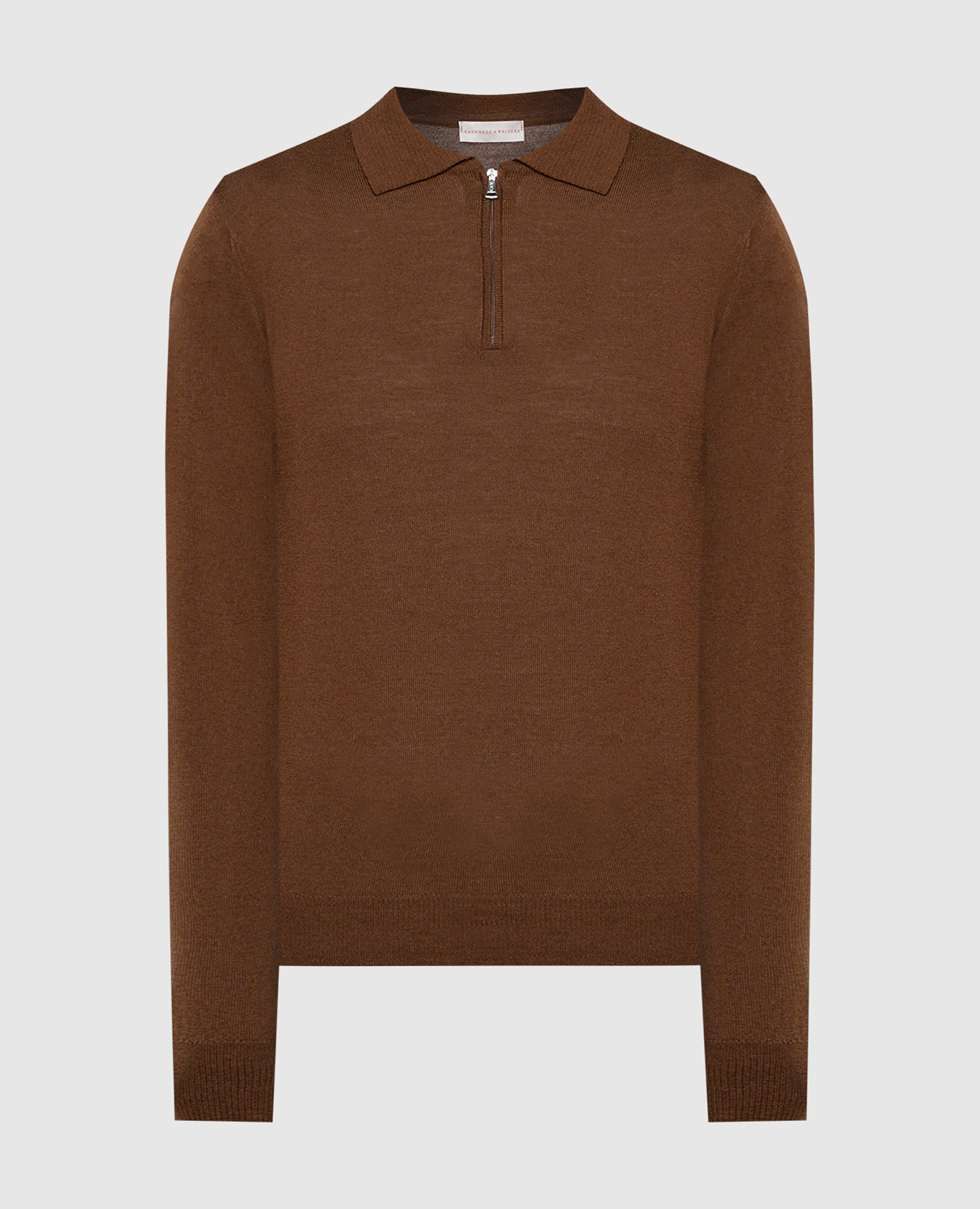 Brown wool polo shirt