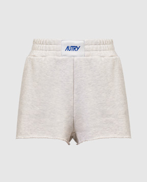 AUTRY Серые меланжевые шорты с нашивкой логотипа A24ESHPW527M