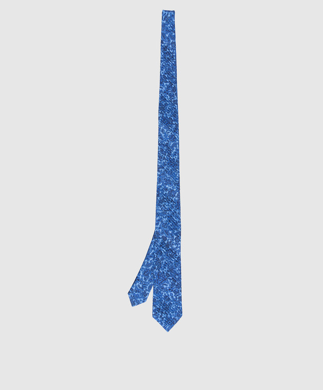 Stefano Ricci Дитяча синя краватка з шовку в пейслі візерунок YCP14NG501 зображення 2