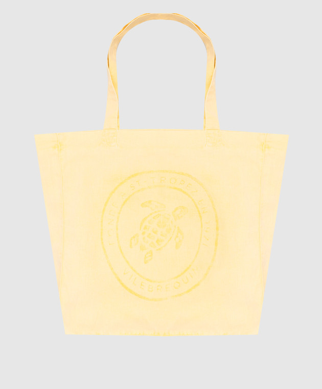 Vilebrequin Babel yellow linen beach bag BBLH3104w