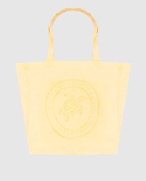 Vilebrequin Желтая пляжная сумка Babel из льна. BBLH3104w