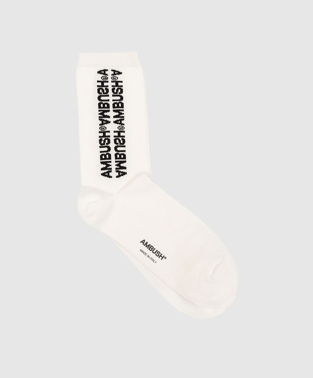 AMBUSH White socks with logo print BMRA014S23KNI001