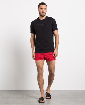 Dolce&Gabbana Червоні шорти для плавання з металевим логотипом DG M4E26TFUSFW