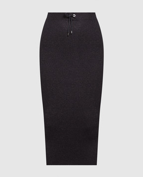 Brunello Cucinelli Черная юбка в рубчик с люрексом M41822999P