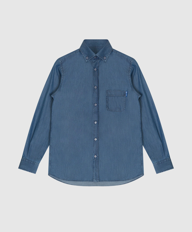 Stefano Ricci Children's blue denim shirt YC005766EX1906
