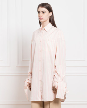 Max Mara Sportmax Розовое платье-сорочка Attica в полоску ATTICA
