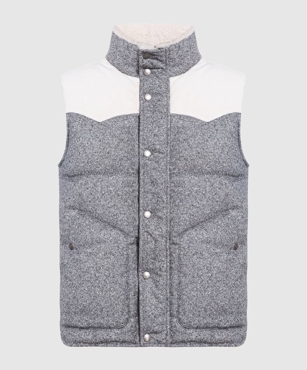 Brunello Cucinelli Gray down vest made of wool and cashmere MQ4651942