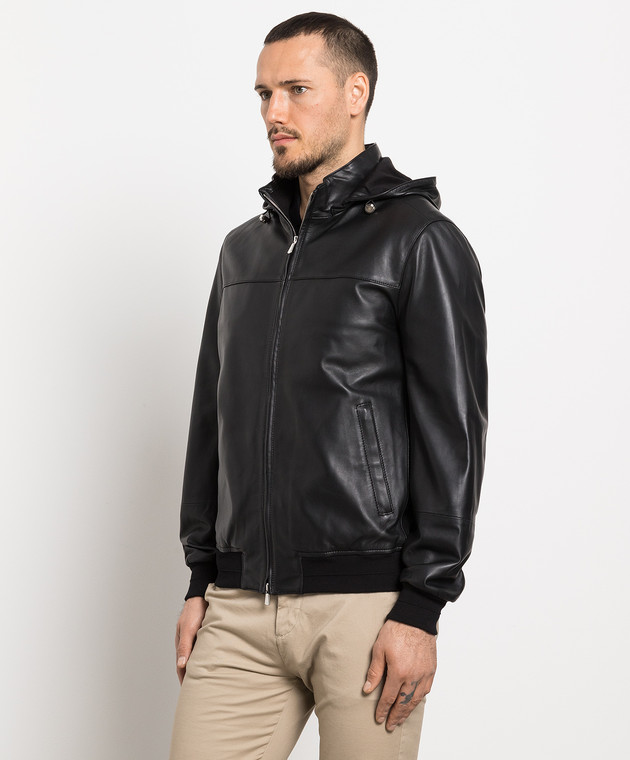 Enrico Mandelli - Black leather jacket A6T9135921 buy at Symbol