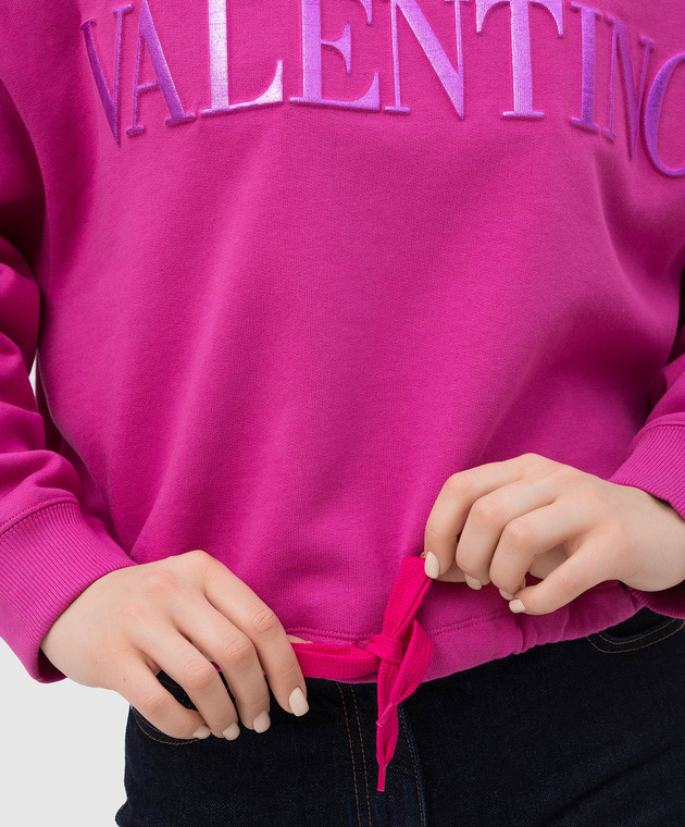 Valentino Худі кольори фуксії з логотипом XB3MF13W6Y8 зображення 5