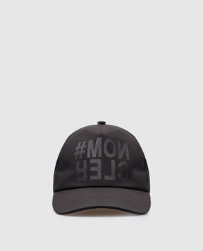 Moncler Grenoble Чорна кепка з логотипом 3B00003596Y4