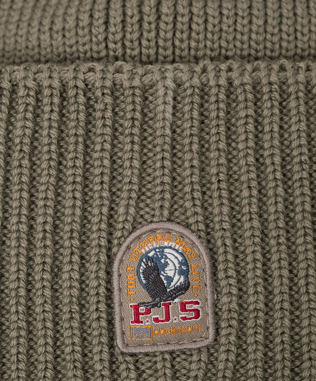 Parajumpers Basic cap in khaki wool with logo patch 23WPAACHA10 image 4