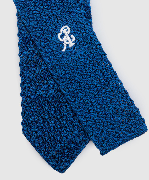 Stefano Ricci Дитяча синя краватка з шовку YCRM1600SETA зображення 3