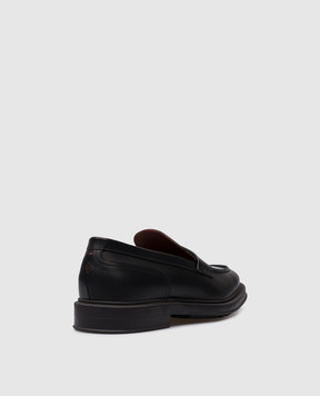 Loro Piana Черные кожаные лоферы TRAVIS WALK FAN5630