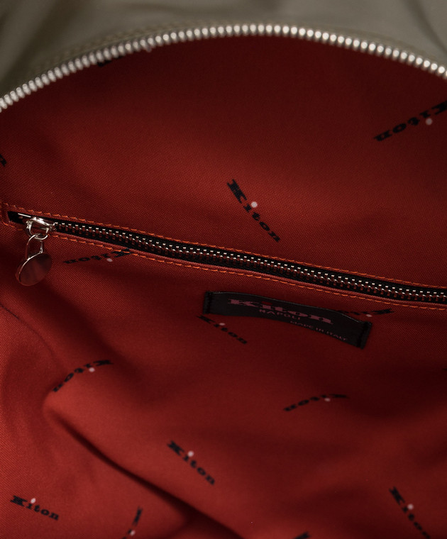 Kiton Коричневый рюкзак с принтом логотипа UBN005XB6047 изображение 4
