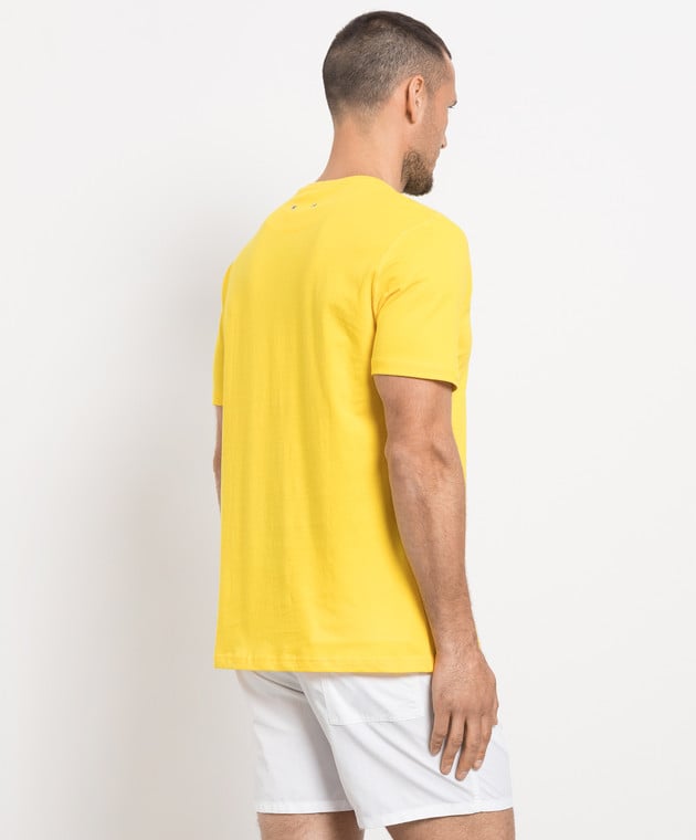 Vilebrequin Yellow Mineral Dye t-shirt with logo embroidery TUSU0P00 image 4