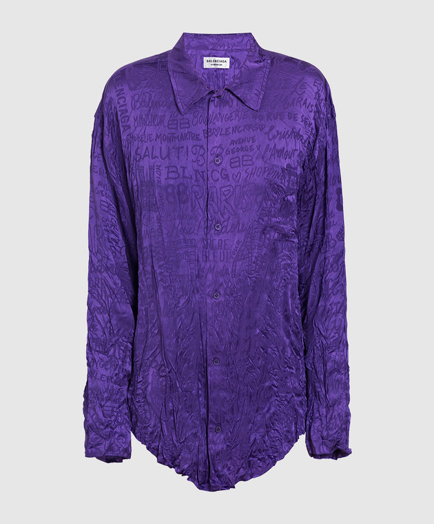 Balenciaga Шовкова блуза з ефектом жниварки 681631TLN04
