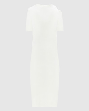 AERON Белое платье миди Zero в рубчик ZERO203