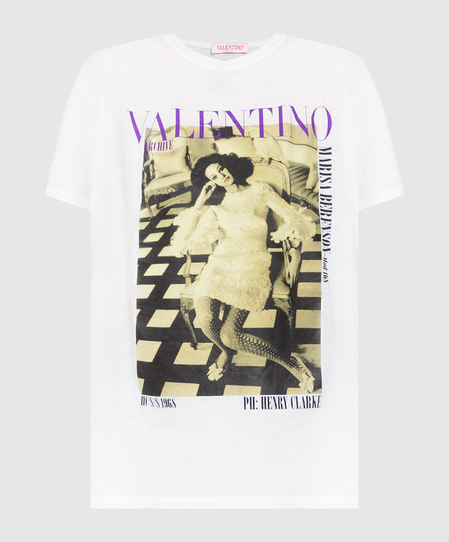 Valentino Бiла футболка з брендованим принтом XB0MG17I75J