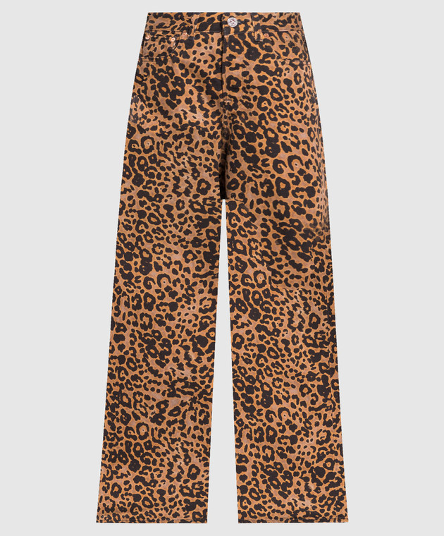 Vetements Brown jeans in a leopard print UE54PA360L