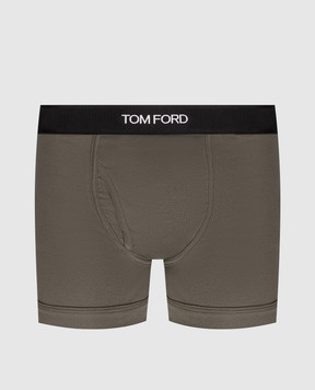 Tom Ford Трусы-боксеры с логотипом цвета хаки T4LC31040