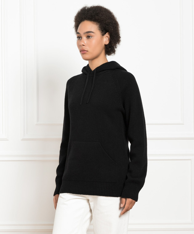 Babe Pay Pls Black cashmere hoodie MD9681305341R image 3
