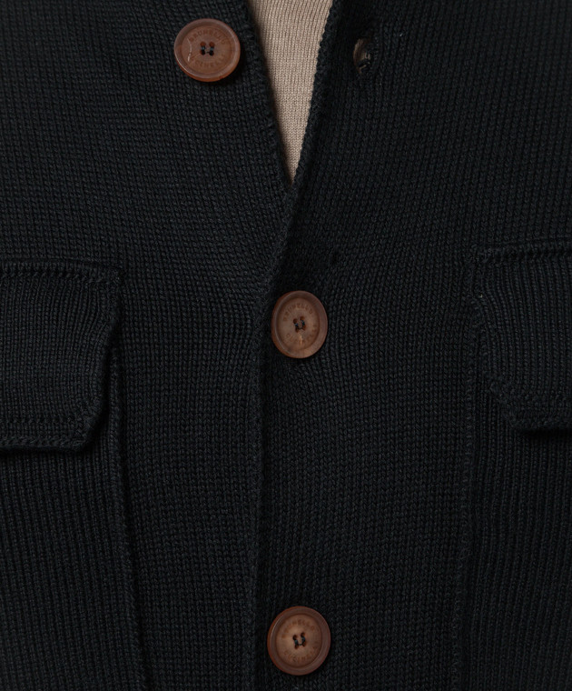 Brunello Cucinelli Синій кардиган з кишенями M28703806 зображення 5