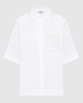 Peserico Біла сорочка з ланцюжком моніль S0654100R408928