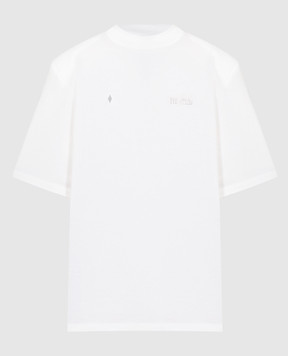 The Attico Белая футболка с фактурным логотипом 242WCT173J025