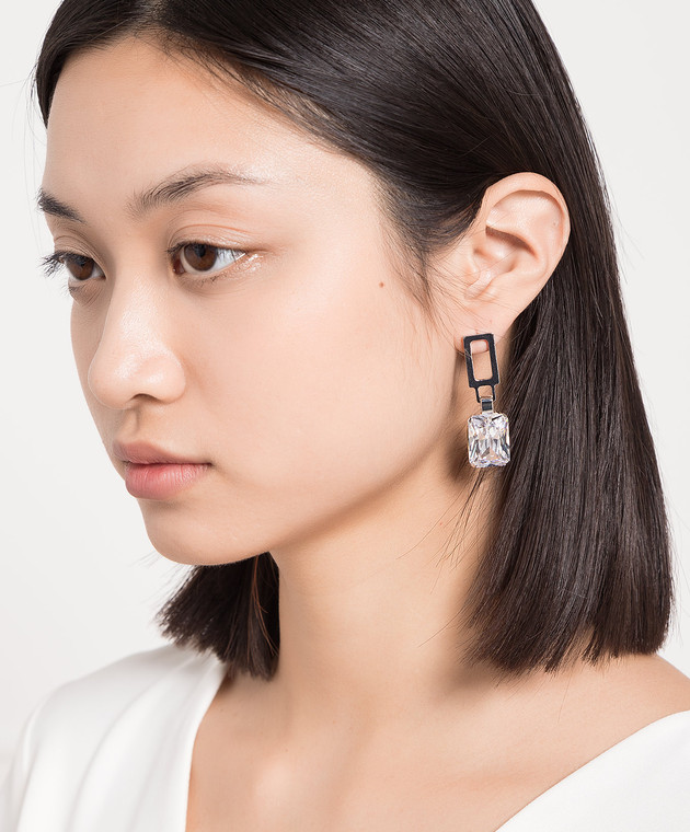 Ellen Conde Silver earrings with crystals Z27 изображение 2