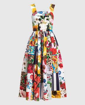 Dolce&Gabbana Платье миди в технике пэчворк F6N0CTGDY03