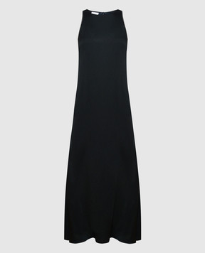 Brunello Cucinelli Черное платье макси с цепочкой мониль M0H38A5190