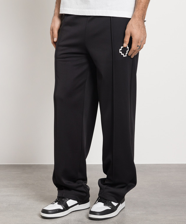 Marcelo Burlon Black sports pants TEMPERA CROSS with contrasting logo CMCJ001C99JER001 изображение 3