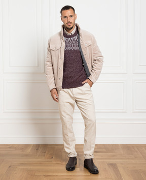 Brunello Cucinelli Бордовый свитер с узором MSO504200