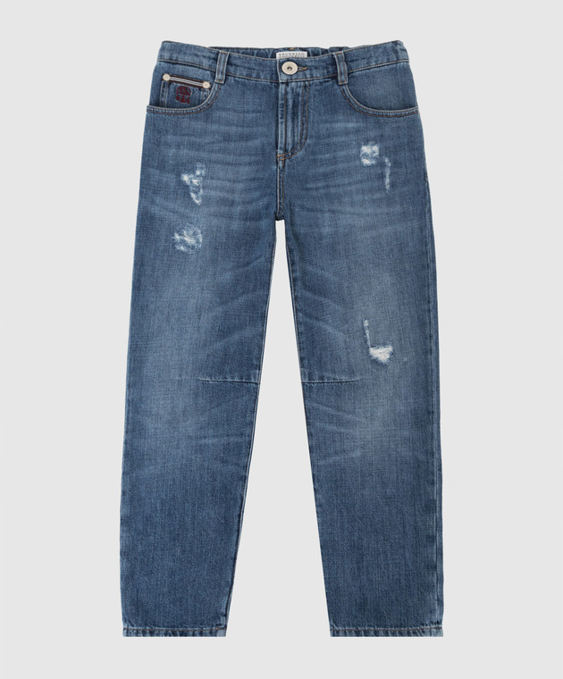 

Детские джинсы с прорехами, Синий, Джинсы