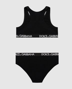 Dolce&Gabbana Дитячий чорний набір із топу та трусиків L5J713FUGNE