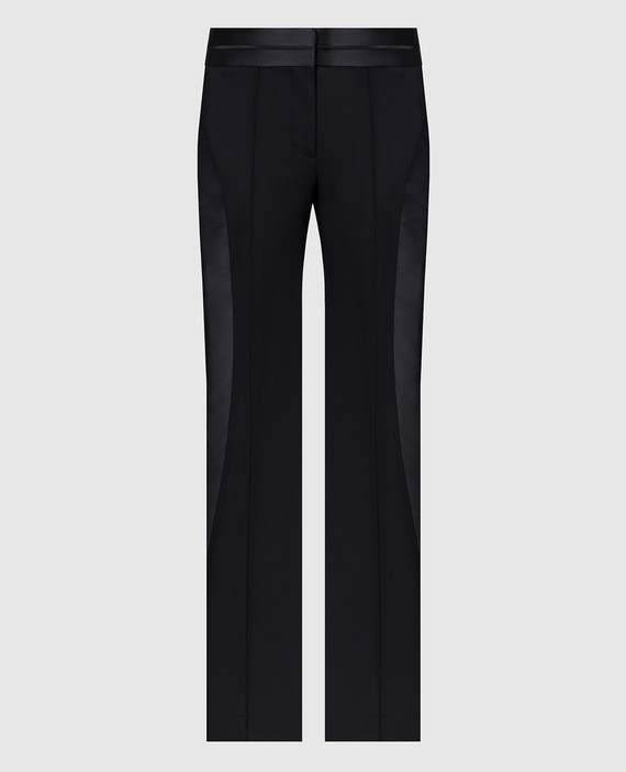 Black flared pants with stripes