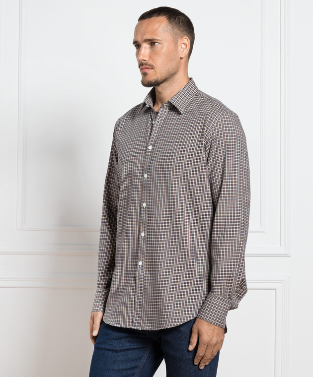 Canali - Коричневая рубашка в клетку GL00018L777 купить в Symbol