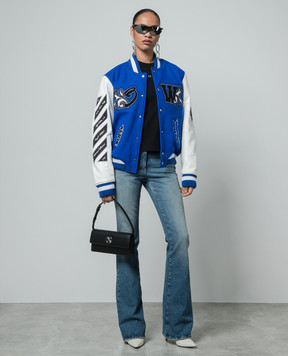 Off-White Сині джинси кльош з ефектом потертості OWYA061C99DEN001