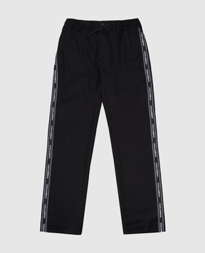 Dolce&Gabbana Детские черные брюки из шерсти с логотипом L44P45G7L4S46